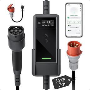 dé Mobile Wallbox 11kW mit App, 7m Ladekabel CEE auf Typ 2