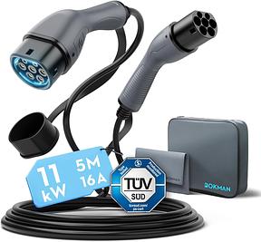 bokman Typ 2 Ladekabel 11kW 5 Meter, 16A 3-Phasig Mode 3