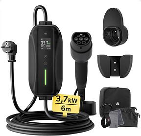 dé Typ 2 Ladekabel Schuko 3,7kW 6m, 6-16A einstellbar 1-Phasig