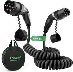 Typ 2 Spiral-Ladekabel 22 kW 5m, 32A 3-Phasig Mode 3