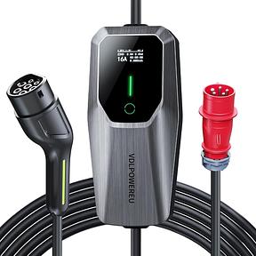 VDLPOWEREU Typ 2 Ladekabel 11kW, mobile Wallbox mit CEE 16A Stecker